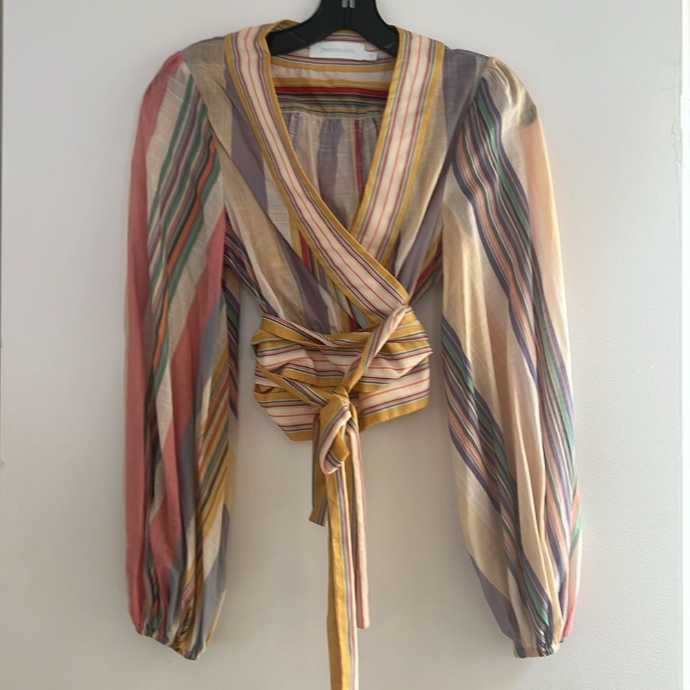 Zimmermann Mae wrap crop blouse - Picture 3 of 7